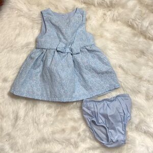 Cat & Jack Blue 12 month dress with silver sparkles and matching bloomers dressy